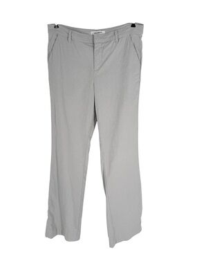 Lila Ryan Linen Blend Cici Pants Womens Size 12 Gray Straight Leg 31.5in Inseam